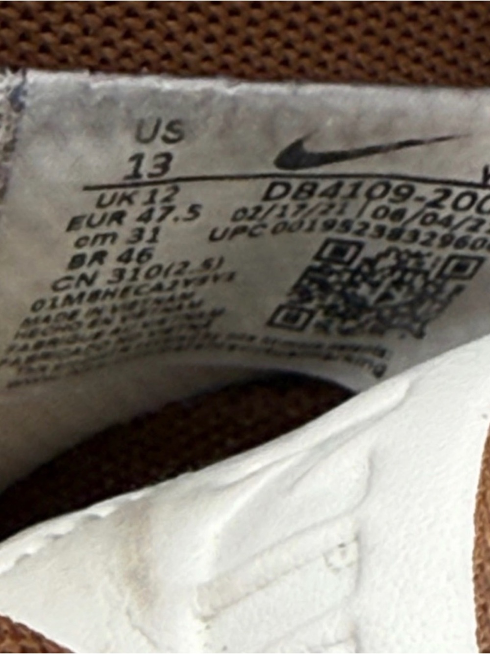 Nike Men’s Air Force 1 Luxe Pecan Pearl White Gum Men’s size 13 - Picture 9 of 9
